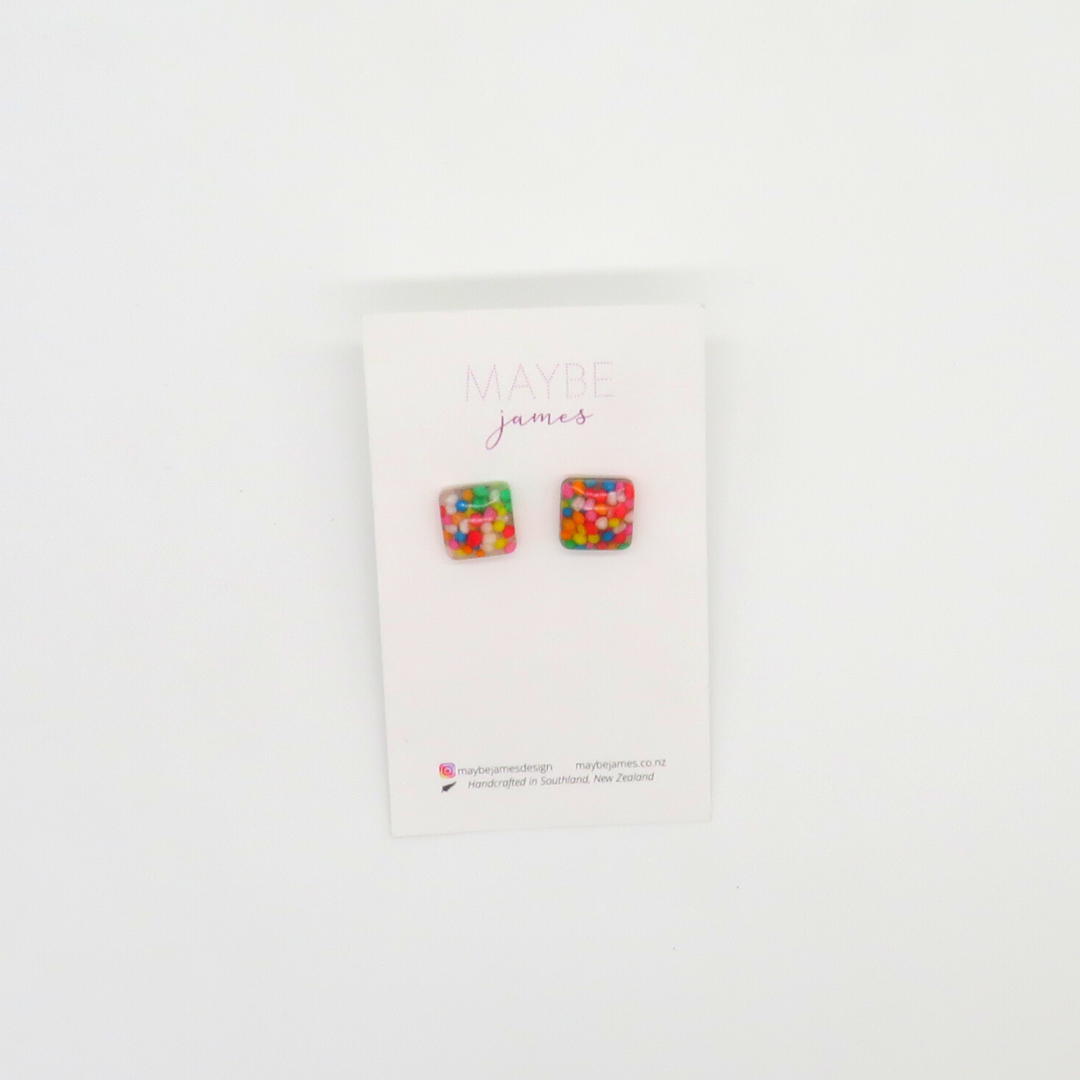 100’s and 1000’s Square Candy 1cm Studs image 1