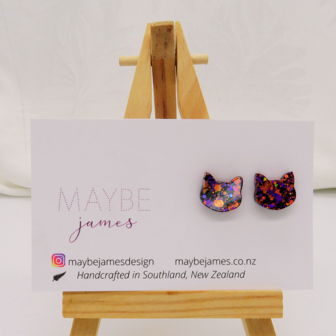 Kitty Cat Mini 1cm Studs image 2