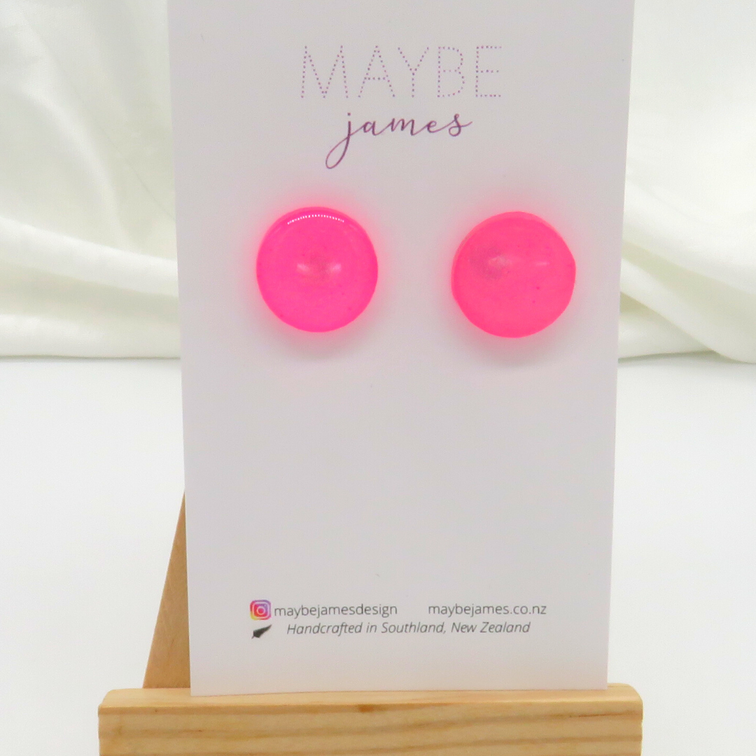 Barbie Girl Gorgeous Pink & Silver 15mm Studs image 0