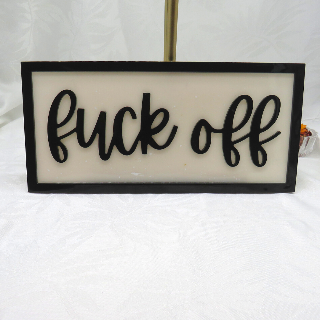 Fk Off Sign - Black & Off White image 0