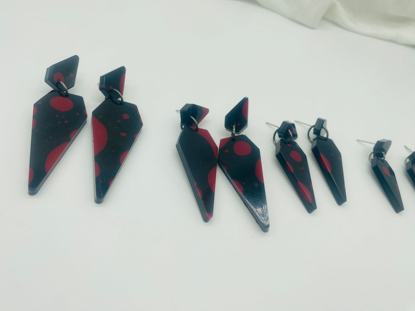Black and Red "Murder on the Dance Floor" Halloween Theme Dangles