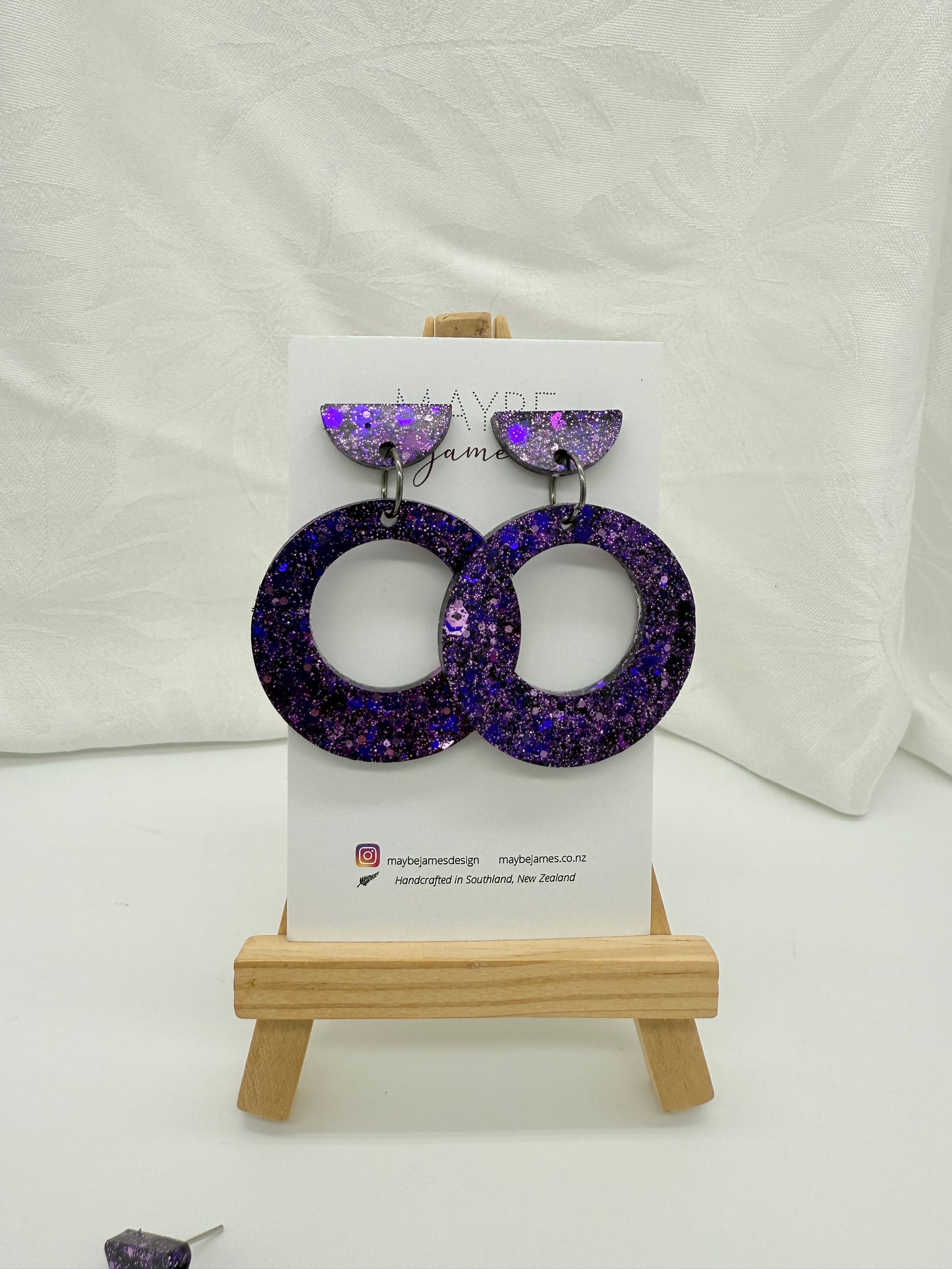 Vibrant Unique Purple Glitter Mix 4cm Dangles
