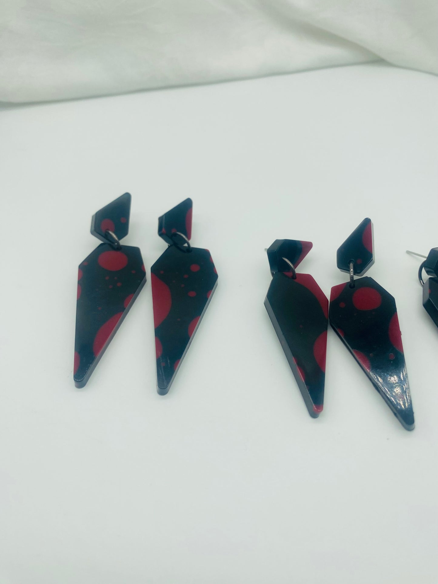 Black and Red "Murder on the Dance Floor" Halloween Theme Dangles