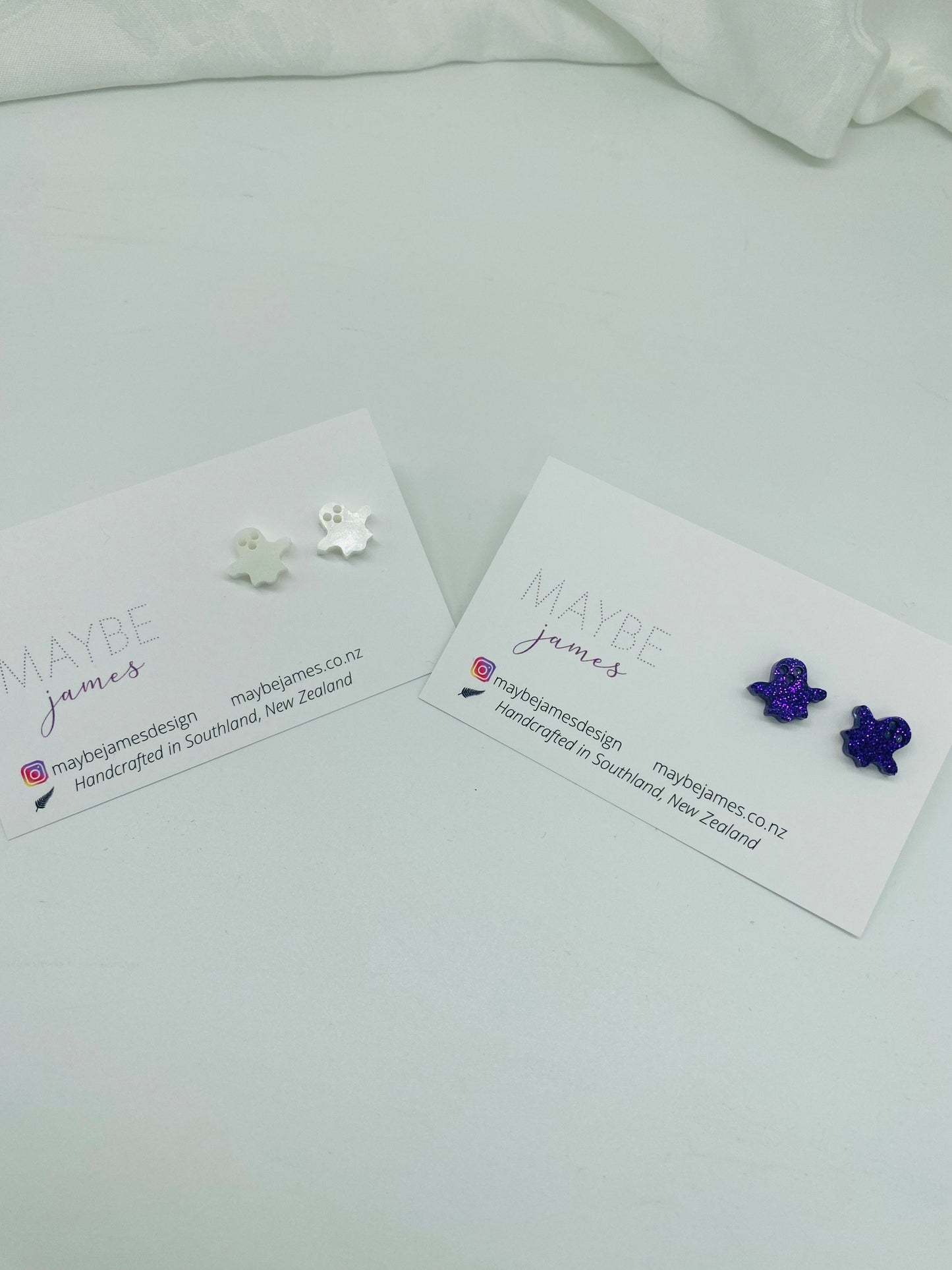 Itty Bitty Ghost Studs image 1
