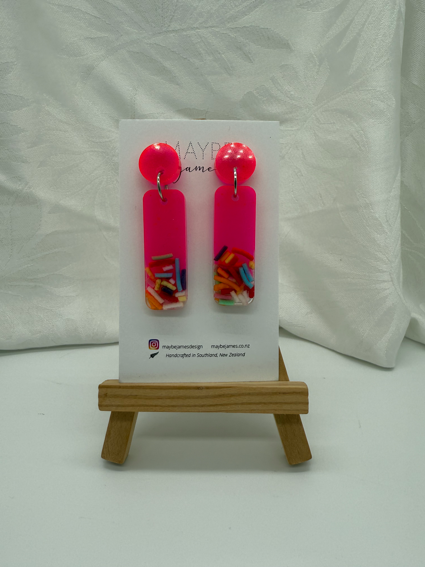 Sprinkles Candy Neon Pink Two Tone 3.5cm image 1