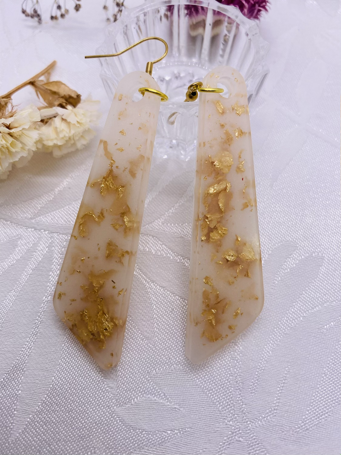 Gold & Pearl Dangles image 1