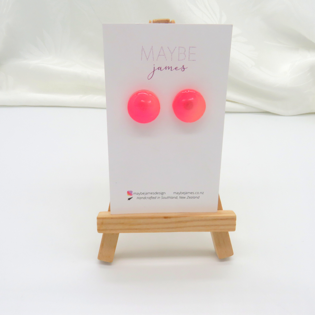 Barbie Girl Faint Gold & Pink 15mm Studs image 1