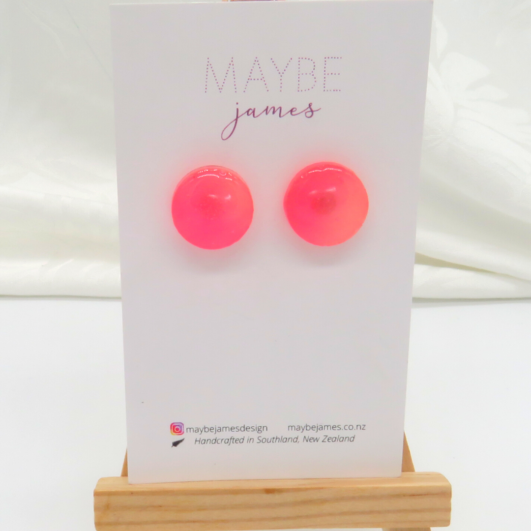 Barbie Girl Faint Gold & Pink 15mm Studs image 0