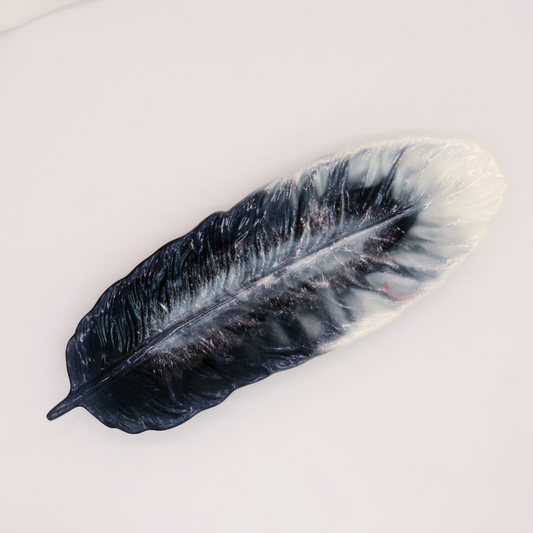 Feather Tray - Silver, Grey, White and Black Mix image 0