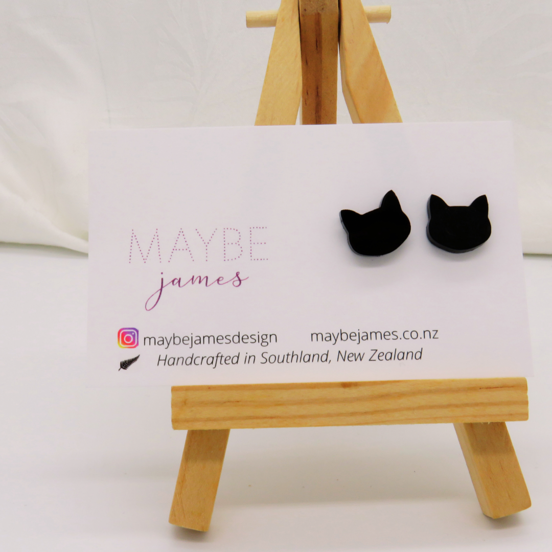 Kitty Cat Mini 1cm Studs image 1