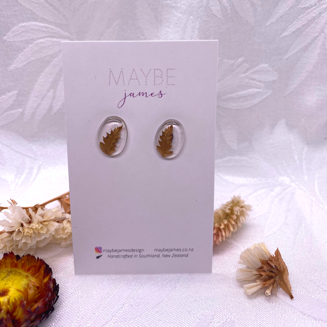 Oval Fern Stud Earrings  image 0