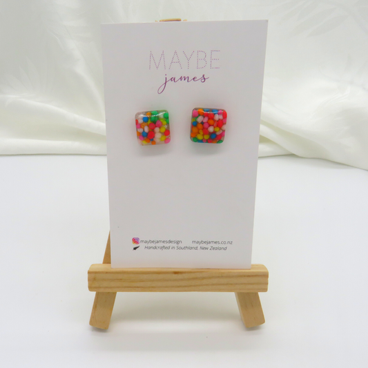 100’s and 1000’s Square Candy 1cm Studs image 0