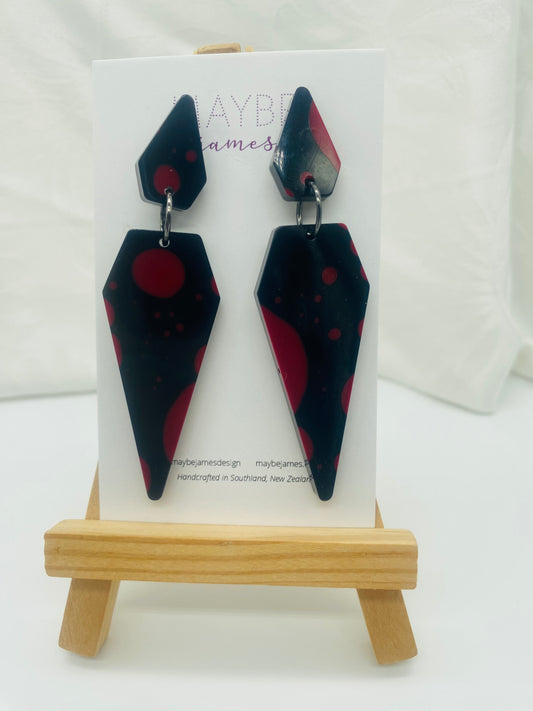 Black and Red "Murder on the Dance Floor" Halloween Theme Dangles