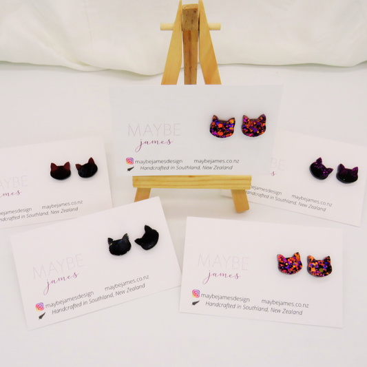 Kitty Cat Mini 1cm Studs image 0