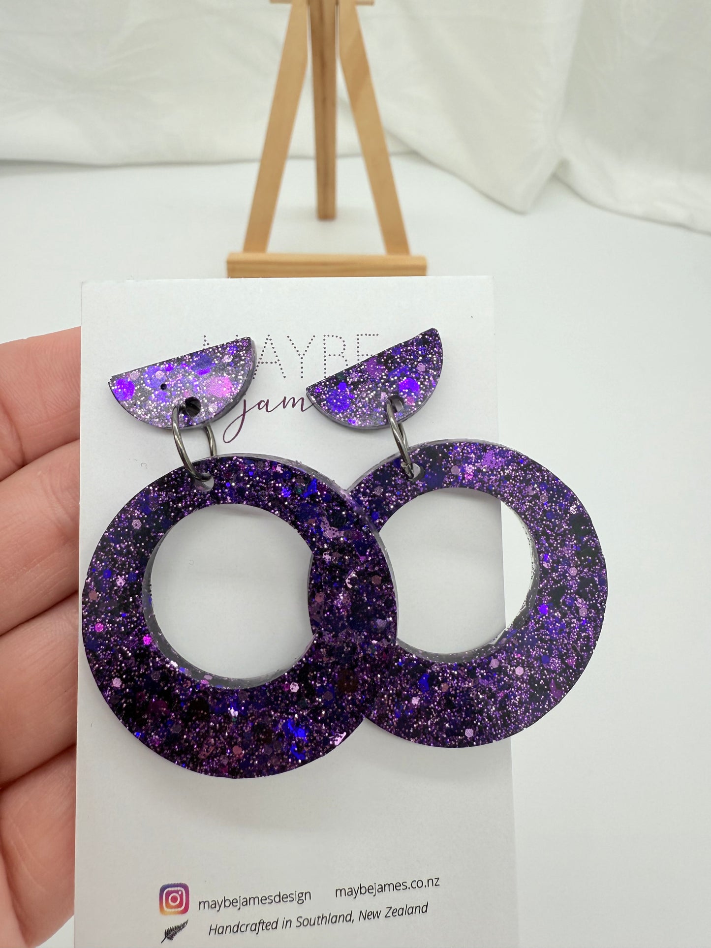 Vibrant Unique Purple Glitter Mix 4cm Dangles