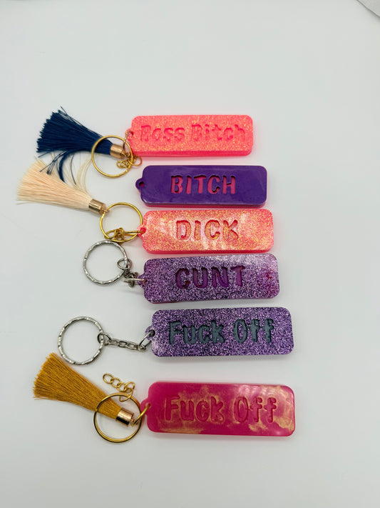 Bright Coloured Swear Word NSFW Keyring