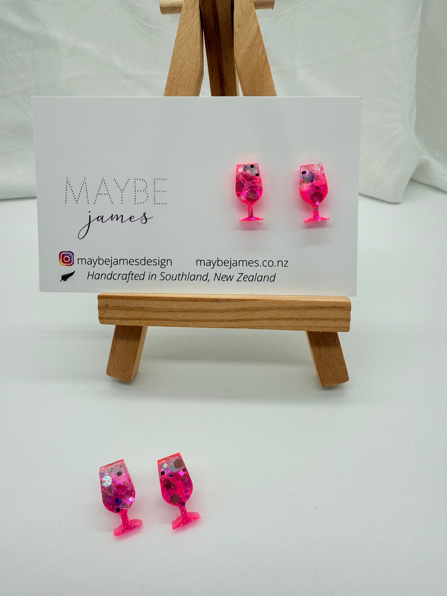 Don't Wine To Me - Hot Pink Studs