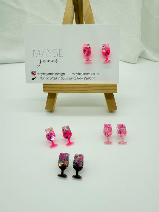 Don't Wine To Me - Hot Pink Studs