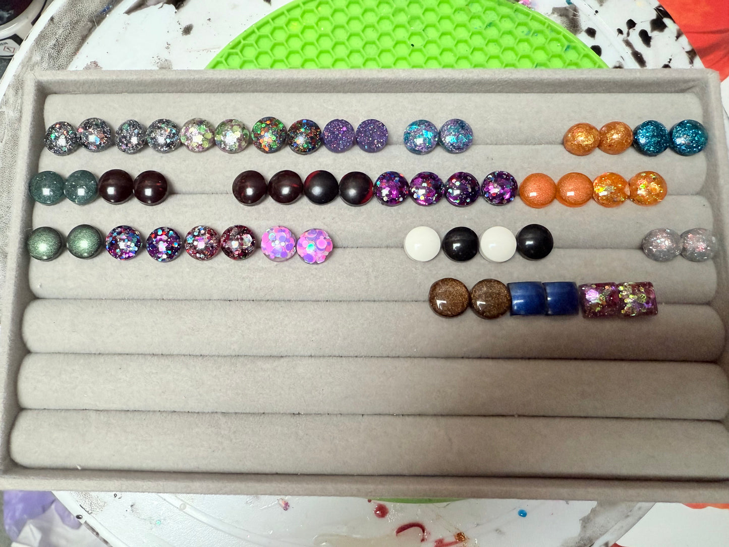 Mini Studs 1cm Heart Circle Square