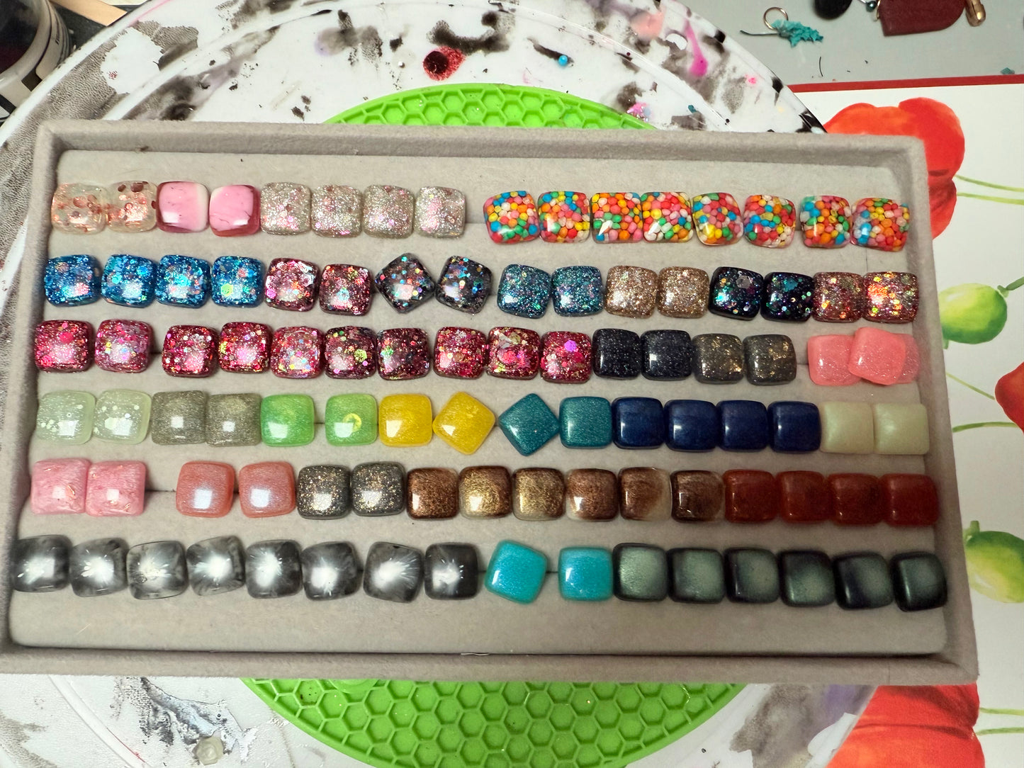 Mini Studs 1cm Heart Circle Square