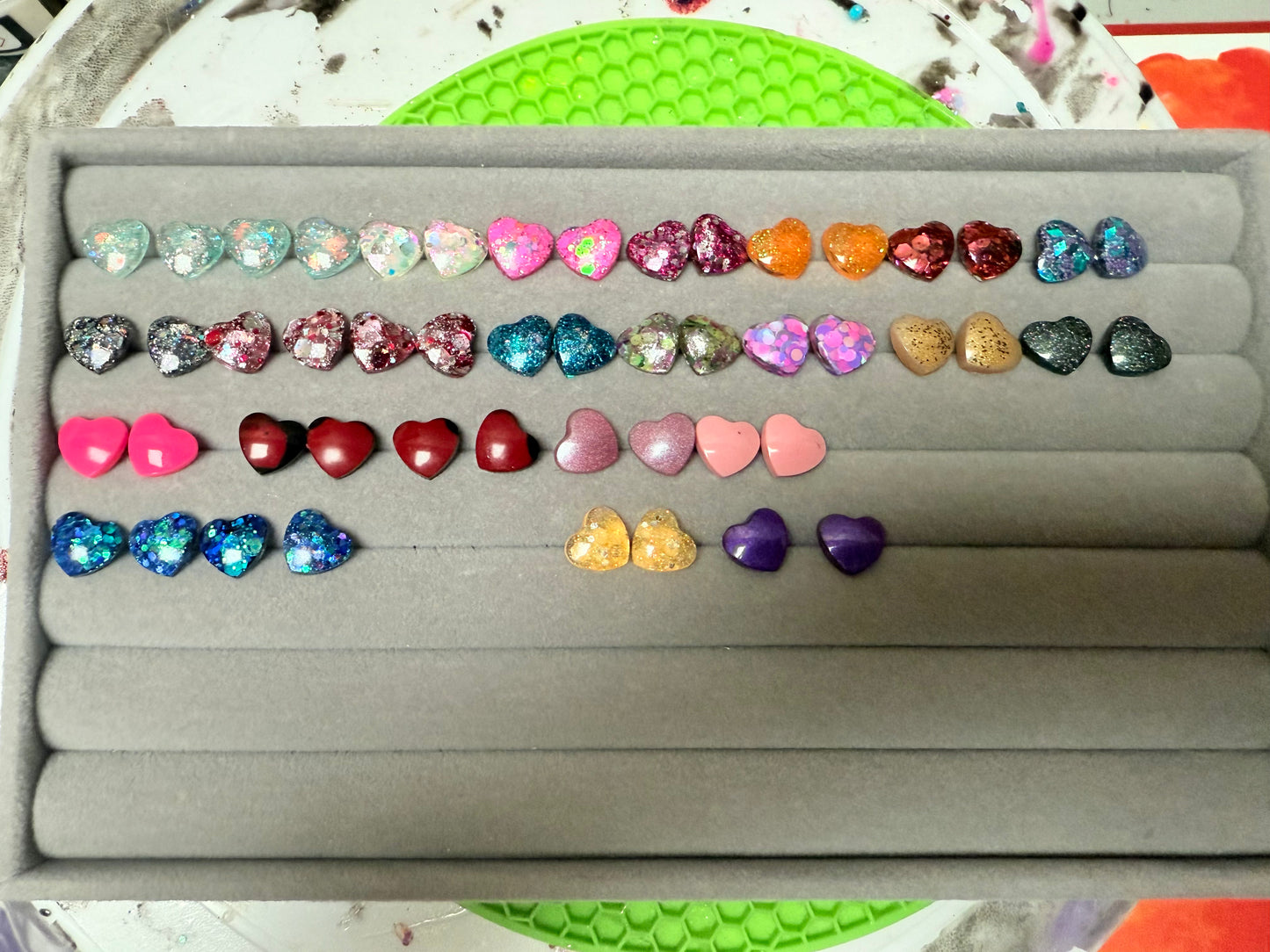 Mini Studs 1cm Heart Circle Square