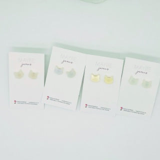 Pearl Cat Ear Studs 1cm image 0