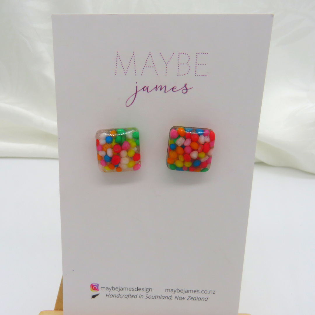 100’s and 1000’s Square Candy 1cm Studs image 2
