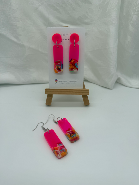 Sprinkles Candy Neon Pink Two Tone 3.5cm image 0