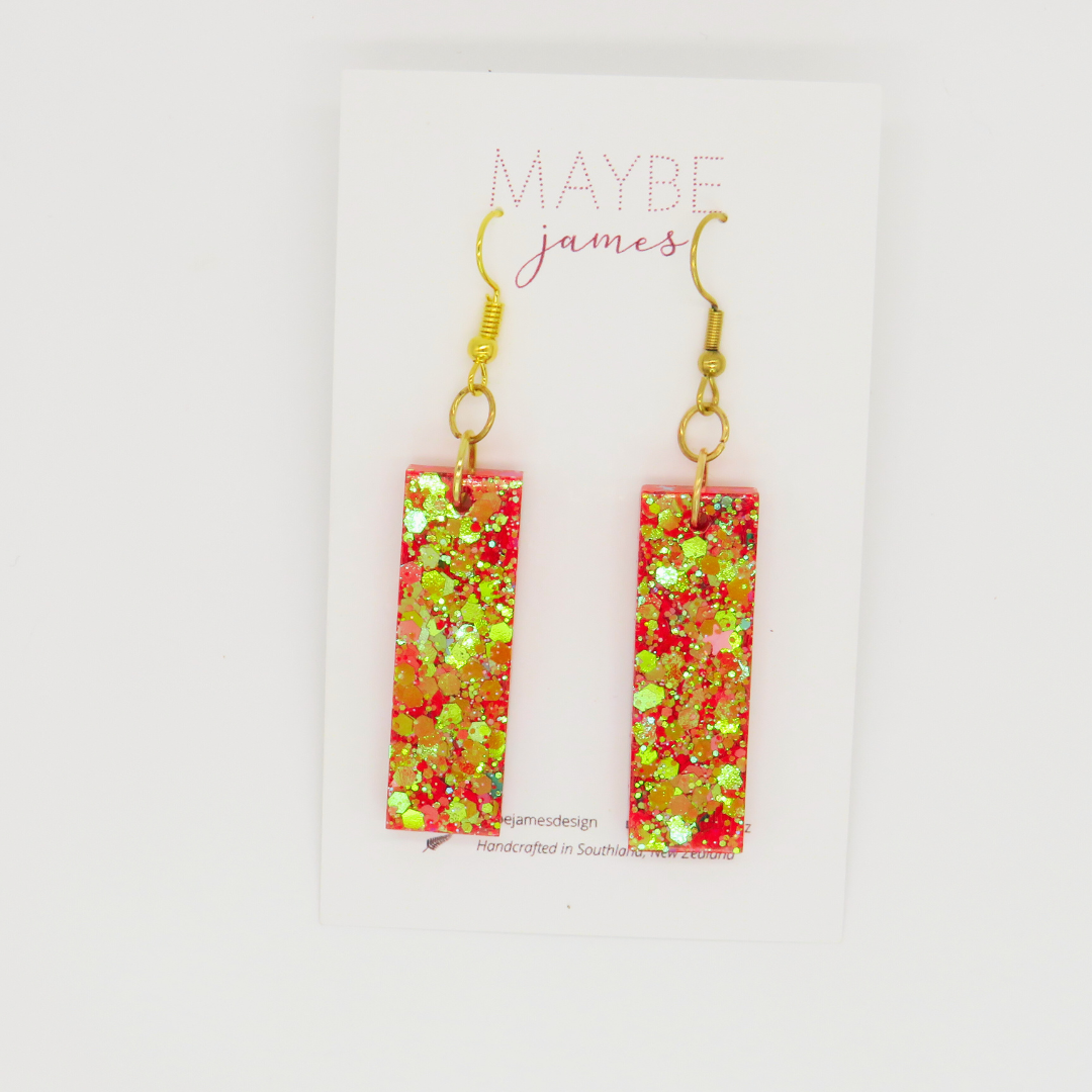 Red Light Disco Dangles - 4cm Long Dangles image 1
