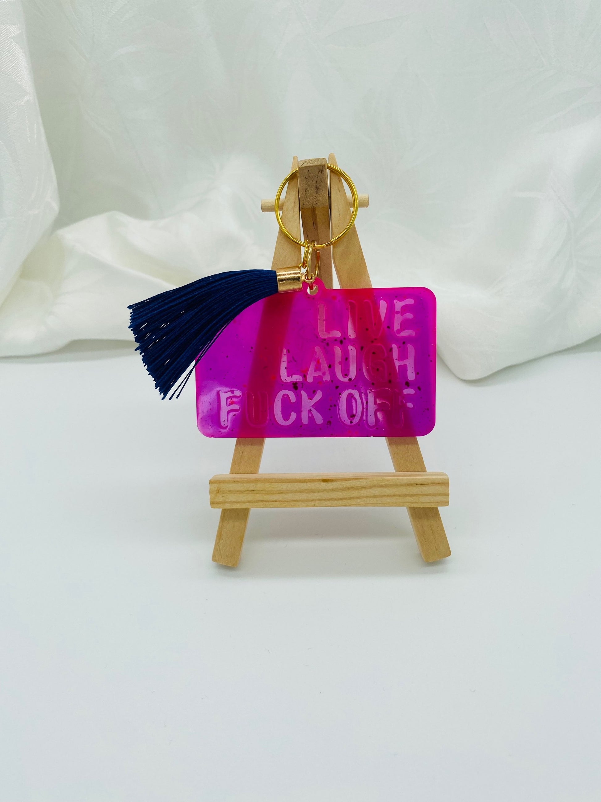 Live Laugh F**k Off Purple Keychain image 0