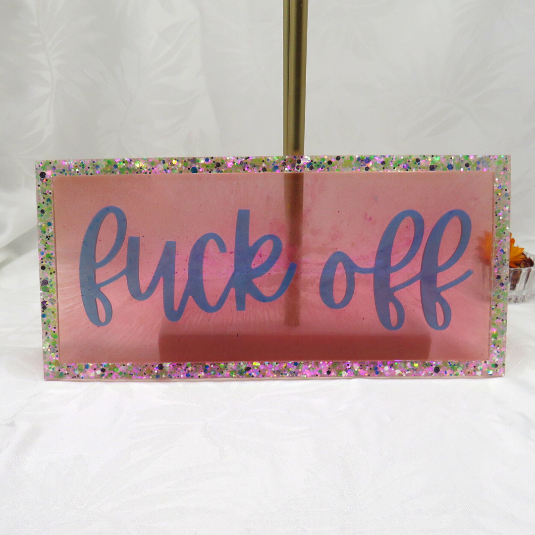 Fk Off Sign - Blue Pearl & Glitter image 0
