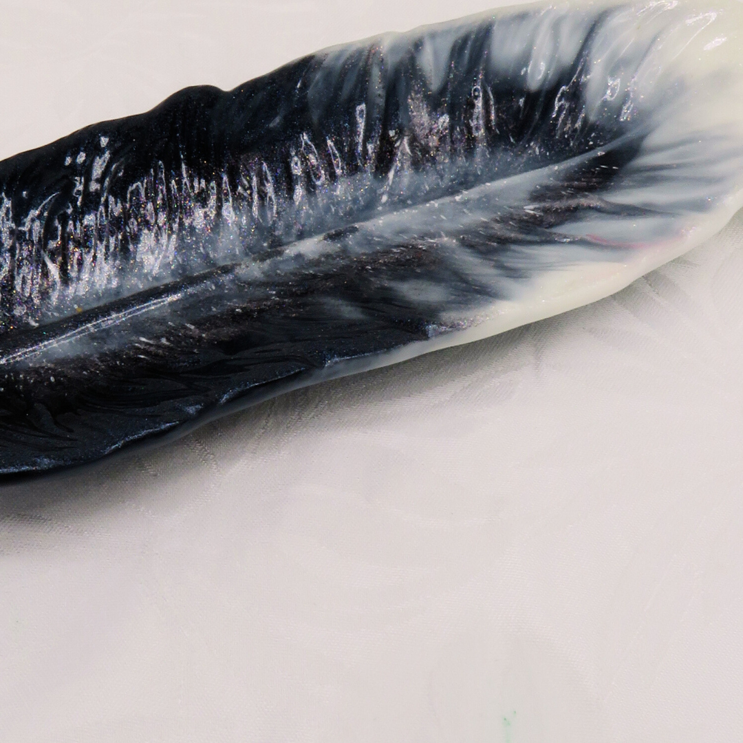 Feather Tray - Silver, Grey, White and Black Mix image 1
